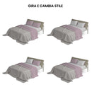 Set Lenzuola Sopra Sotto e Federe Doubleface Rosa Antico\/Grigio Chiaro