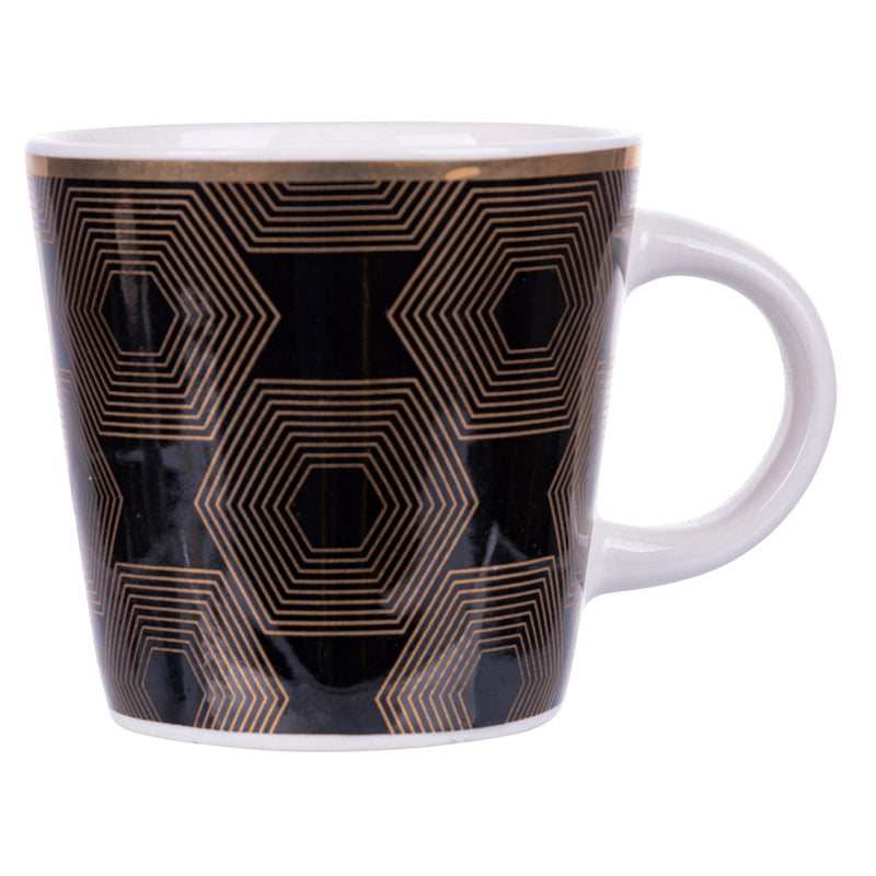 Set 6 Tazzine da Caffè Ø6x5,5 cm in Bone China VdE Tivoli 1996 Mondrian