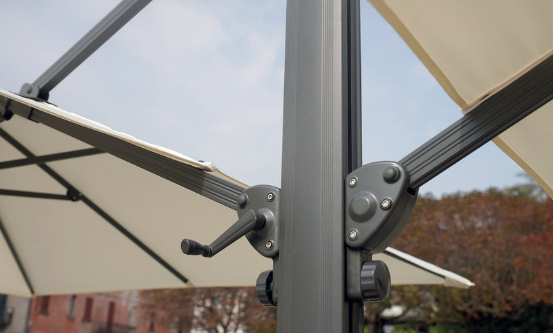 Ombrellone da Giardino Doppio 3x3m + 3x3m Telo in Polietilene Ecrù