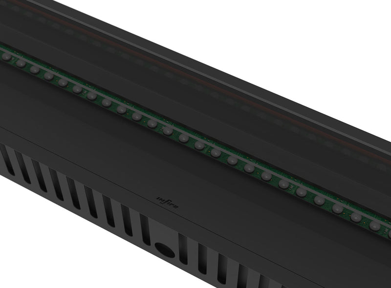 Camino a Vapore Elettrico da Incasso 220x48,5x33 cm Invapo con LED RGB Nero