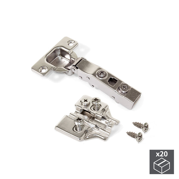 sconto Emuca Topfscharnier 35 mm gerader Hals 100º mit Euro-Basis 20 Stück