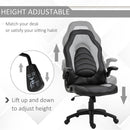 Sedia da Gaming Ergonomica 66,5x51x115-125 cm in Similpelle  Nera e Grigia