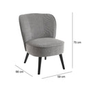 Poltrona Relax in Legno e Tessuto Colore Grigio Scuro Mod. Kansas 59x66x75H cm