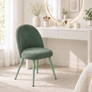 Set 2 Sedie da Pranzo 51x54x84 cm con Seduta Imbottita e Gambe in Metallo in Velluto Verde Scuro      