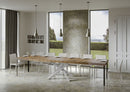 Tavolo Allungabile 120-380x90x77 cm Volantis Premium Noce Telaio Bianco 