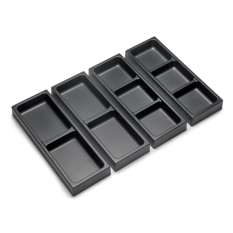 Set Organizer per Cassetti da Bagno Laterali in Plastica Emuca Tidy Grigio Pietra
