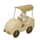 Macchina metallo con pupazzo di neve oro cm 16x7xh15