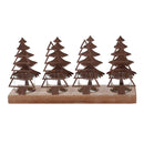 Portacandele metallo 4 posti alberi bronzo cm 15x8xh30