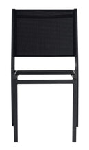 Sedia Impilabile da Giardino 48x57x87 cm in Alluminio Antracite e Textilene Elba Nero