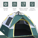 Tenda da Campeggio Automatica per 2 Persone con Tasche Interne e Tappetino 205x195x135 cm  Verde