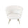 Schalensessel 78 x 73 x 78 cm in Vintage Gold Feet Sofia White Velvet
