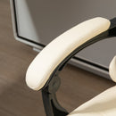 Sedia Poltrona da Ufficio Presidenziale Massaggiante 64,5x69x109-117 cm in Similpelle Bianca