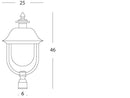 Lampada Testa Palo Color Grigio e Rame Diametro 6Cm da Esterno Linea Rustica Sovil