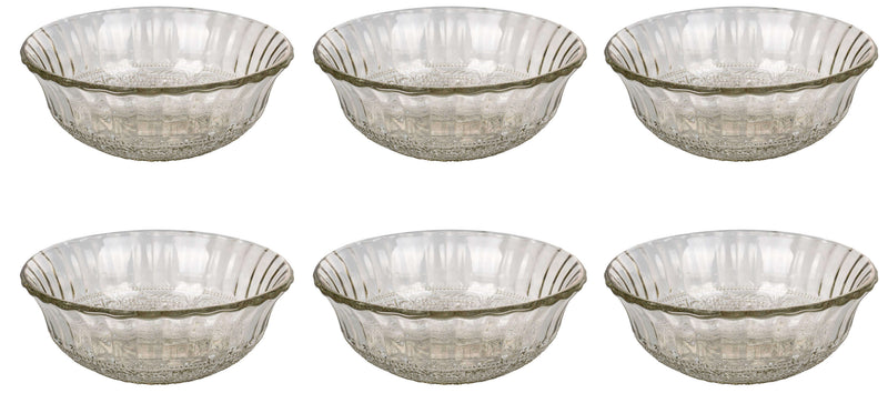 Set 6 Ciotole Ø13,4x5,5 cm  in Vetro VdE Tivoli 1996 Imperial Fumè