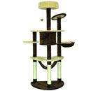 Albero tiragraffi per gatti Crema e Caffè 65x50x153 cm 