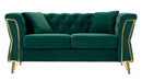Divano Emy Verde con Cuscini 162x83x76 cm in Legno e Poliestere      