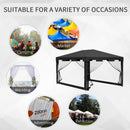 Gazebo  Pieghevole con Zanzariera e 2 Ingressi 4x3m in Metallo e PE Grigio Scuro