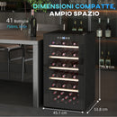 Cantinetta Vino Refrigerata per 41 Bottiglie Capacità 91L con Controllo Temperatura e Ripiani in Legno Nero   