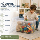Set 4 Pezzi Contenitori con Coperchio 57x39x36 cm Storage Box Marea Capienza 59L in Plastica Trasparente      