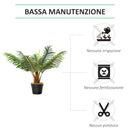 Pianta Artificiale Palma Tropicale H60 cm con Vaso Verde