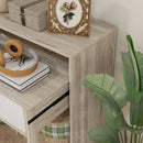 Consolle Tavolo Estraibile e 2 Cassetti 95x35x87 cm Rovere  