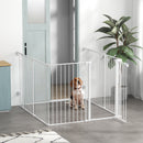Cancelletto di Sicurezza per Animali Domestici 123x102x90 cm in Metallo e Plastica Bianco