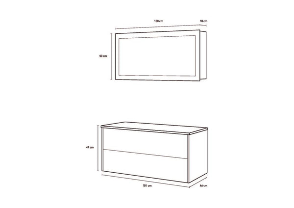 Badezimmer-Hängeschrank HW07 Light Tobacco TFT acquista
