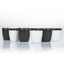 Set 6 Tazzine per Liquori Liquorini Naima White and Black in Gres VdE Tivoli 1996 Bianco e Nero