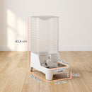 Distributore di Acqua per Gatti e Cani Automatico a Gravità 8 L 19,3x32,8x43,4 cm con Ciotola in Acciaio Inox e ABS Bianco      