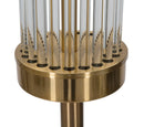 Lampada da Terra Ottoman Ø40x158 cm in Ferro e Vetro e Tessuto Oro e Bianco