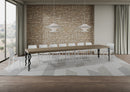 Tavolo Allungabile 160-420x90x77 cm Karamay Premium Tortora Telaio Antracite 