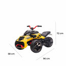 Mini Quad Elettrico per Bambini 3 Ruote 12V 7Ah Giallo 
