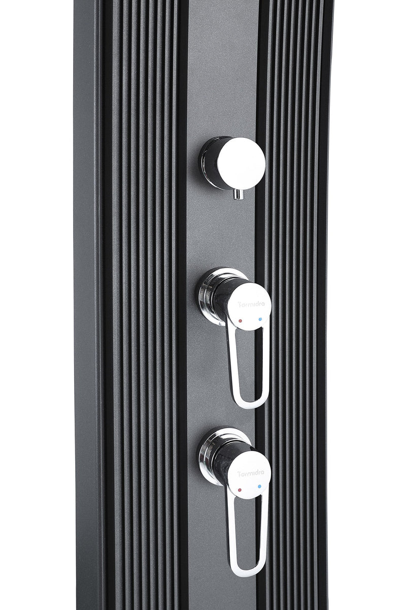 Doccia Solare Ibrida da Giardino 40L Miscelatore e Doccetta Lavapiedi Antracite