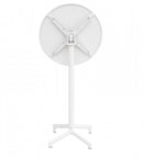 Tavolo Alto Vega Ø60x102 h cm in Acciaio Bianco
