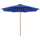 Ombrellone da Giardino Ø3 m Palo Ø38 mm in Legno di Pioppo e Bambù Blu