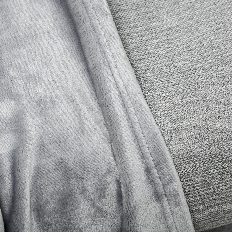 Coperta Plaid Dubleface 203x152x0,5 cm in Flanella 330 GSM Grigio