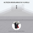 Gazebo da Giardino 297x297x284 cm con Altezza Regolabile su 3 Livelli e Finestre Grigio Chiaro   