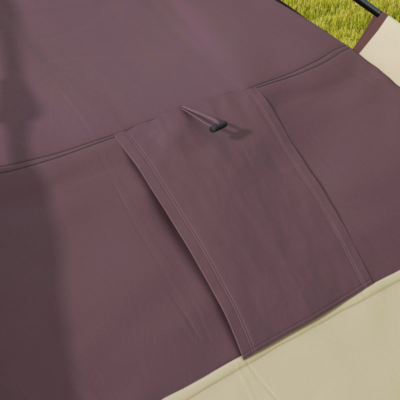 Tenda da Campeggio 2 Posti con 2 Finestre e Gancio 225x190x130 cm in Poliestere e Fibra di Vetro Cachi