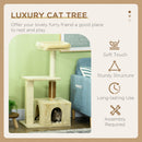 Albero Tiragraffi 60x40x108 cm con Paletto e Posatoio Beige