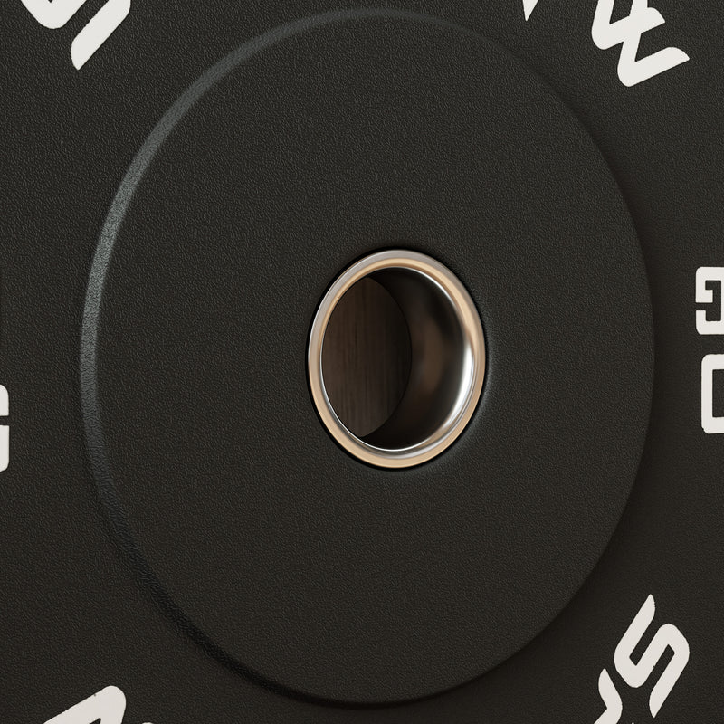 Set 2 Dischi Pesi da 5kg in Gomma con Foro da 2"/5 cm per Manubri e Bilancieri Nero    