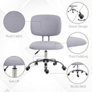 Sedia da Ufficio Operativa 48x53x80-90 cm in Tessuto Effetto Lino Grigio