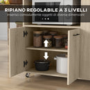 Carrello da Cucina con Ripiano 2 Ante 75x40x80,5 cm in Truciolato Rovere e Nero