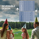 Tappeto per Esterno 182x274 cm Pieghevole e Reversibile  in Polipropilene Blu e Bianco