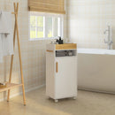 Mobiletto Bagno con Vassoio Rimovibile 40x30x88 cm in Truciolato Bianco