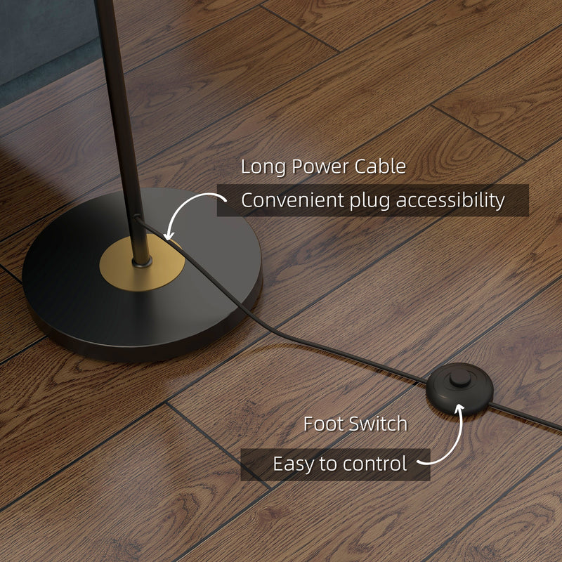 Lampada da Terra con 3 Paralumi Ø36x162 cm in Metallo Nero e Grigio