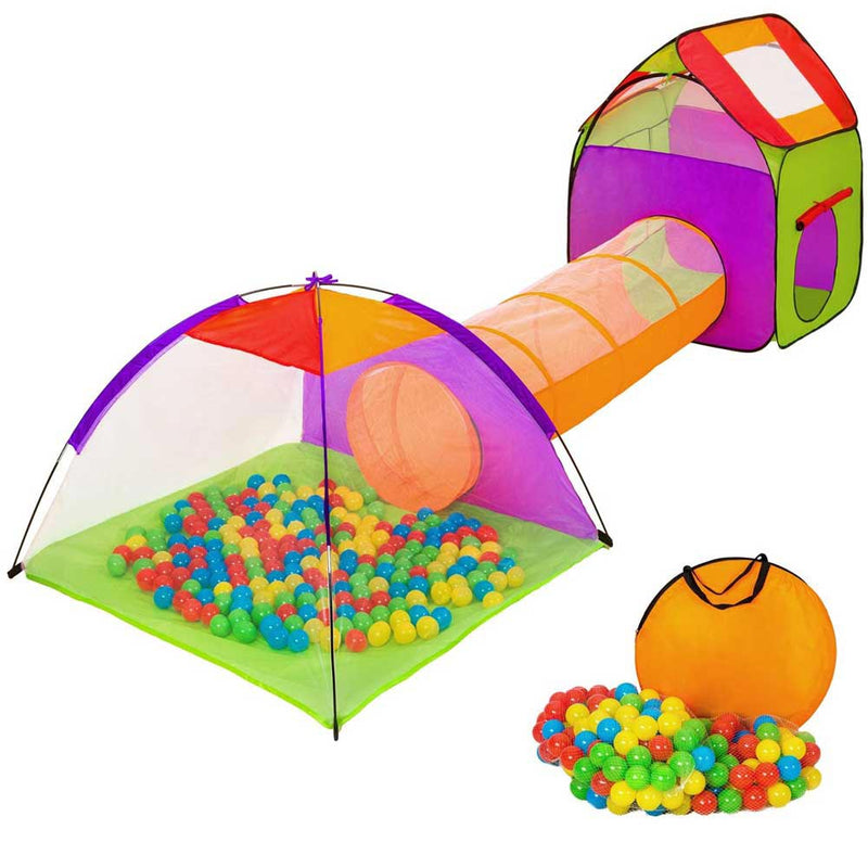 Tenda Igloo Per Bambini Con 200 Palline + Tunnel Pieghevole Giochi Salvaspazio-1