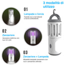 Zanzariera Elettrica Lampada Torcia LED da Campeggio Anti Zanzare Batteria AA-3