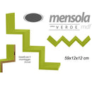 Mensola Parete Moderna Design Zig Zag Mensole Muro Scaffale 3 Ripiani Verde-3