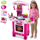 Cucina Giocattolo Bambini Luci Suoni e Bollitore Funzionante 29 Accessori Rosa-1