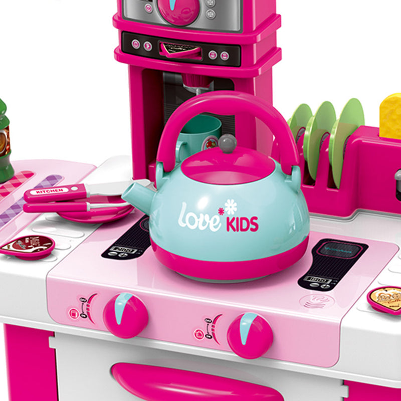 Cucina Giocattolo Bambini Luci Suoni e Bollitore Funzionante 29 Accessori Rosa-4